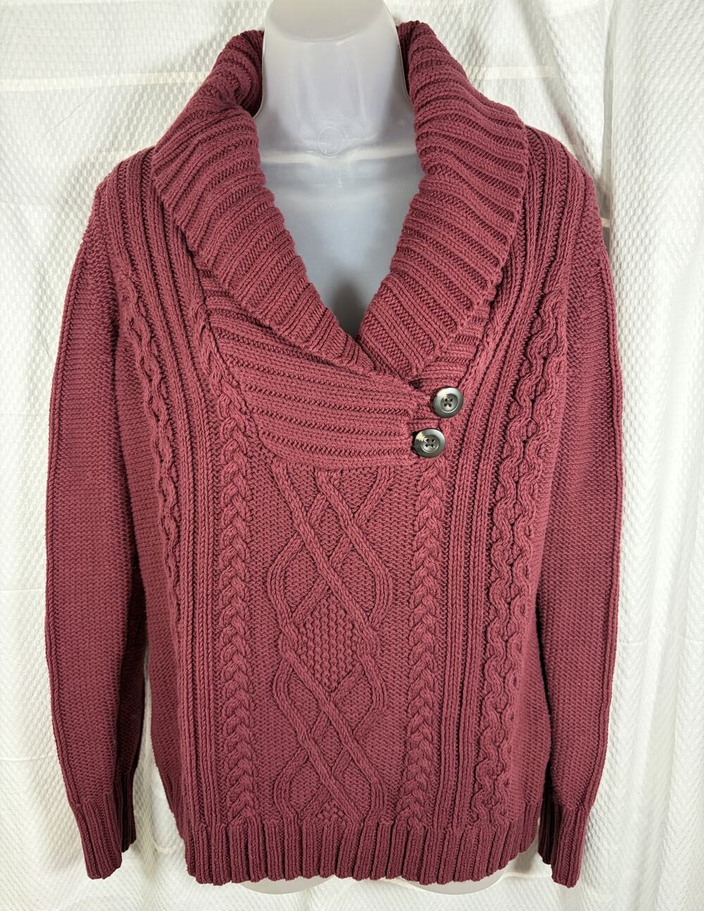Eddie Bauer Cranberry Cowlneck Woemn's Sweater Size M EUC